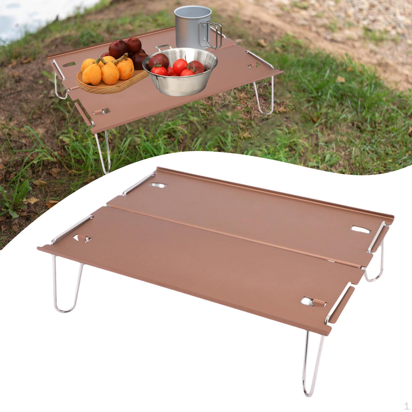 

Стол для кемпинга Легкий Портативный Маленькая мебель Стол для лагеря для Путешествий Патио Туризма светло-коричневого
