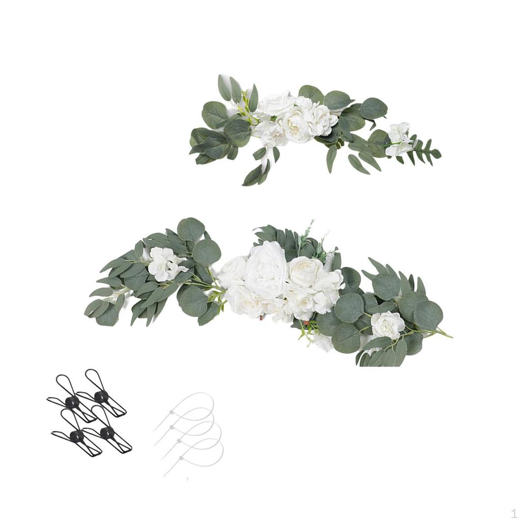 Artificial Flower Swag Rustic Backdrop Arch Handmade Rose Garland for Front Door