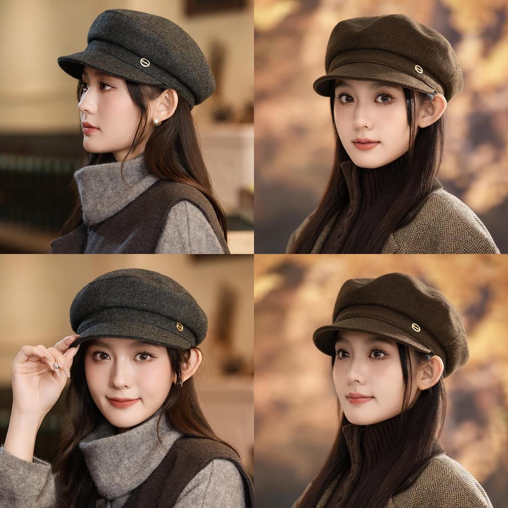 Bweeberry Beret Hat For Women Winter Fashion Windproof Warm Polyester Casual Style