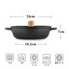 SENSARTE Double-Handled Tabletop Pot, Sukiyaki Pot, 24cm, IH and Gas Compatible, Versatile for Boiling, Grilling, Stir-frying, Deep Frying, Non-stick,