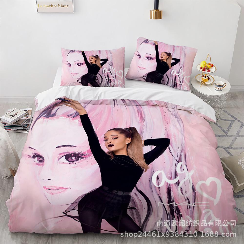 Three-Piece 3D Digital Printing Arianagrande Quilt Cover Home Textile Four-Piece Set