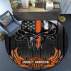 Harley-davidson Motorcycle Artwork Round Rug for Livingroom,Bedroom, Palyroom, Chair Rug, Area rug, Circle Carpet, Fan Christmas gift