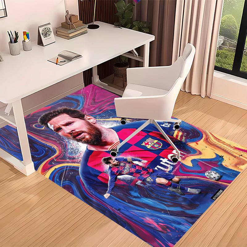 Football Star Messi Printed Absorbent Washable Carpet, Non-Slip Bathroom Mats, Kitchen Rugs, Yoga Mat,Living Room Entrance, Camping Picnic Rugs
