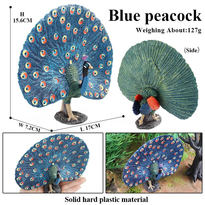 Oenux Bird Nest Animals Peacock Parrot Trogon Hornbill Owl Model PVC Action Figures Big Garden Decoration Cute Kids Toy Gift