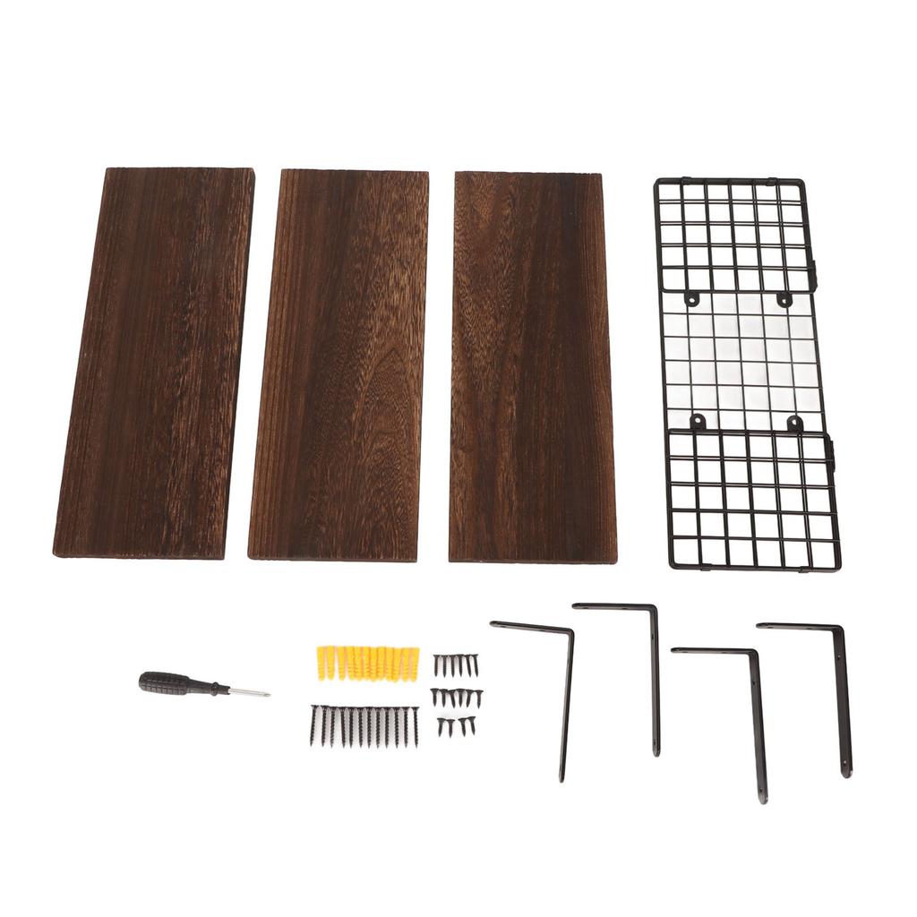 Wall Floating Shelves Candlenut Adjustable Dark Brown Wall Mounted Storage Shelves for Bathroom Bedroom Kitchen Garage