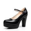 11cm Small Big Size 32-43 Shallow Genuine Leather Shoes Platform Pumps 2025 Spring Womens Block High Heels Shoes for Model Dress