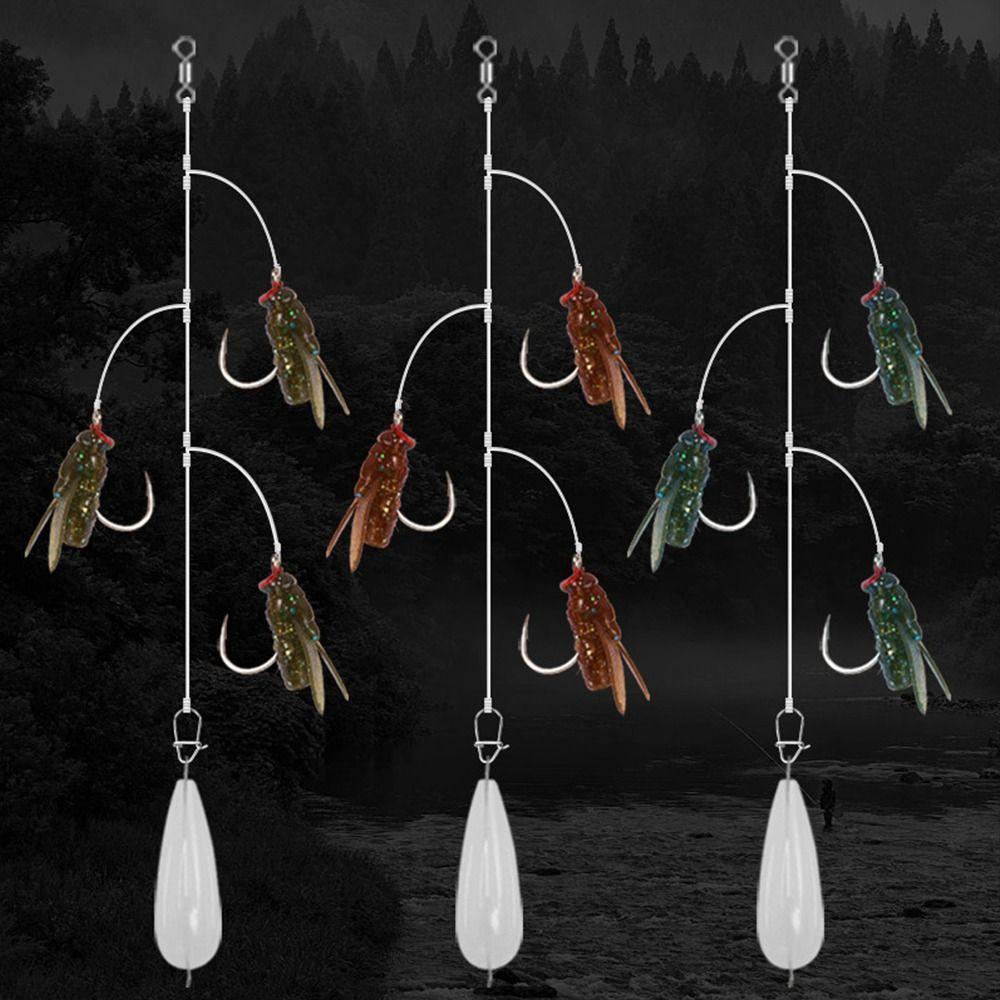Set da 2 Pezzi con Ami Esca Artificiale da Pesca a Mosca Antiruggine Con Ausili per il Lancio Esca Bionica da Pesca a Mosca Attrezzatura da Pesca Resistente