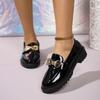 Fashion Women's Fashion Thick Heel Loafers Spring New Round Head Deep Bow Soft Sole Anti-slip Wear-resistant Single Shoes