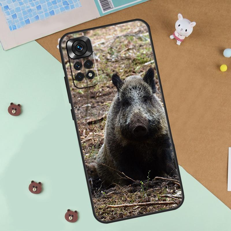 Wild Boar Pig Brown Case For Xiaomi Redmi Note 13 14 9 10 11 12 Pro 10S 11S 12S Cover For Redmi 13C 10C 12C 14C