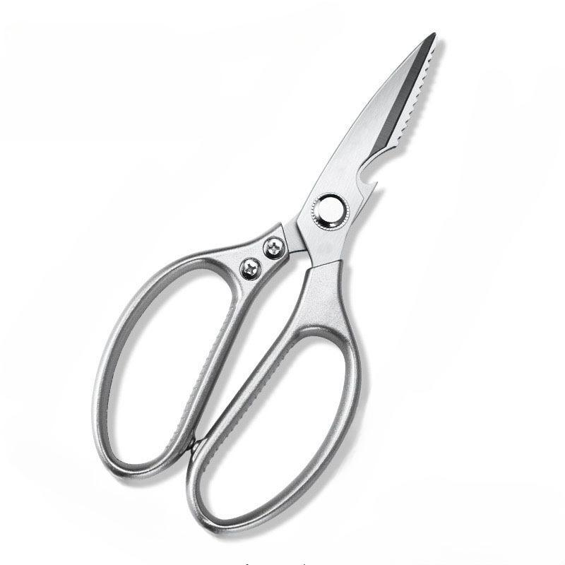 1pc Professional Stainless Steel Kitchen Scissors With Aluminum Alloy Handle - Perfect For Cutting Chicken Bones And More