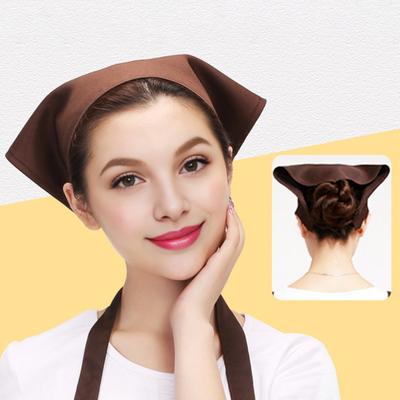 Triangle Headscarf Solid Color Lace-up Turban Solid Color Bakers Baristas Chefs Waitresses Solid Versatile Hat Headwear