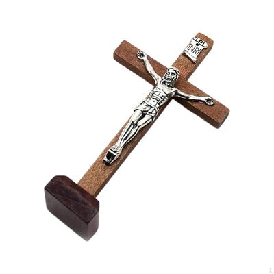 Göttliches Holzkreuz Kruzifix Jesus Skulptur - Schöne Tischdekoration für spirituelle Gebete