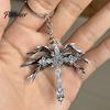 Dainty Alloy Necklace for Women Vintage Six-Winged Angel Pendant Necklace, Gothic Wing Charm Jewelry, Elegant Jewelry Daily Wear Fashion Men