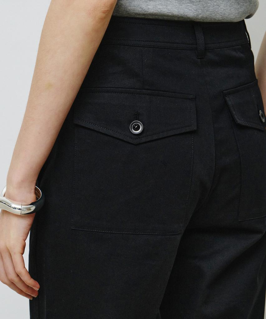 MONGDOL Button Pocket Straight Pants Black Mdpt078Black