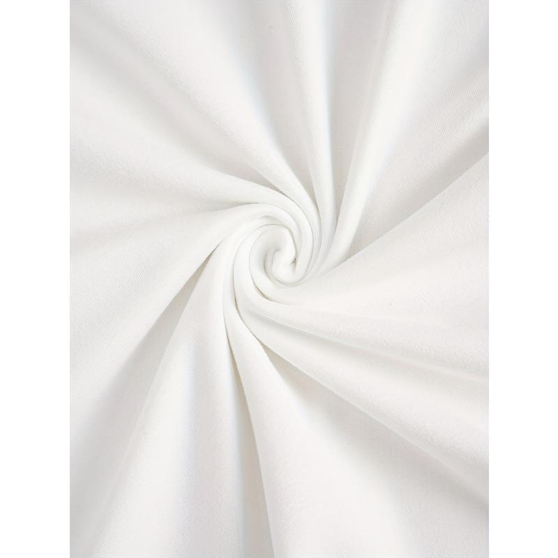 European Size Letter Print T-shirt, Short Sleeve Crew Neck Casual Top for Summer & Spring, Women's Clothing