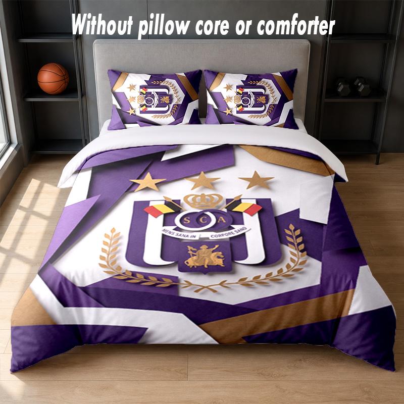 Set Biancheria da Letto Design Anderlecht FC 1 Copripiumino + 2 Federe Morbide Traspiranti Biancheria da Letto per la Casa