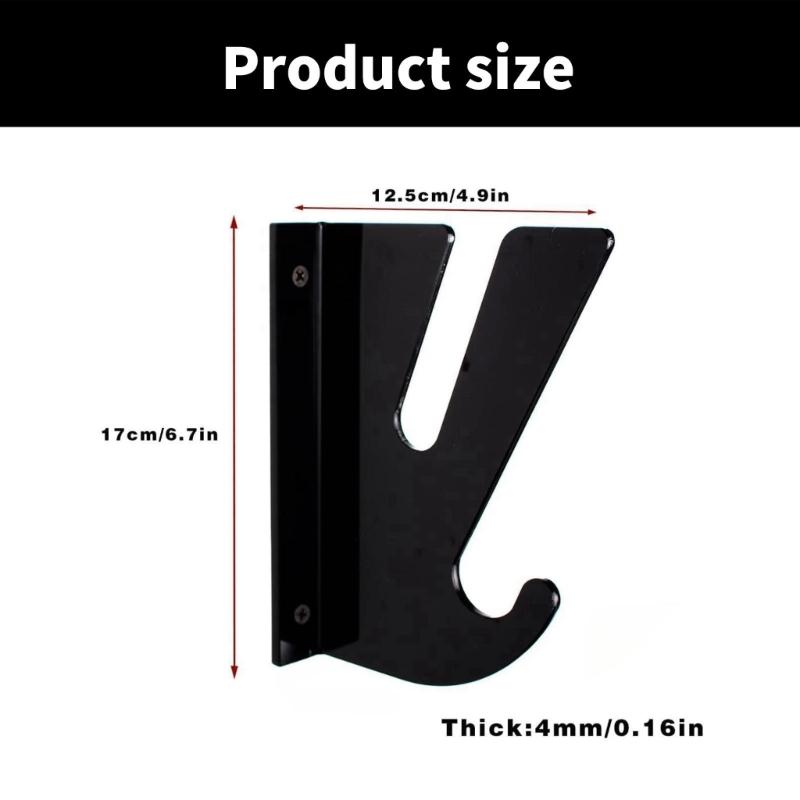 Sturdy Acrylics Skateboard Holder Wall Mounted Shelf with Accessory Hooks Portable for Home Organization Daily Use