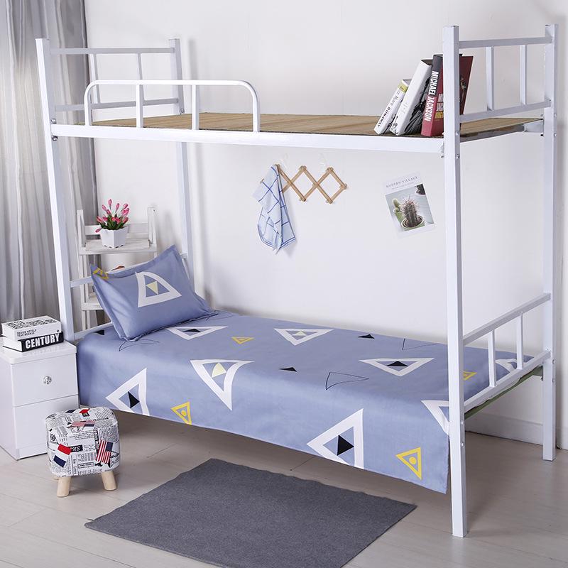 Velvet Single Bed Sheet & Double Quilt Cover for Dormitories in Simple Style