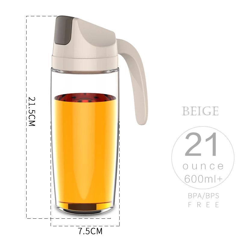 300/600/630ML Kitchen Glass Oil Bottle Dispenser Automatic Opening Closing Bottles For Oil And Vinegar Honey Olive Oil Container
