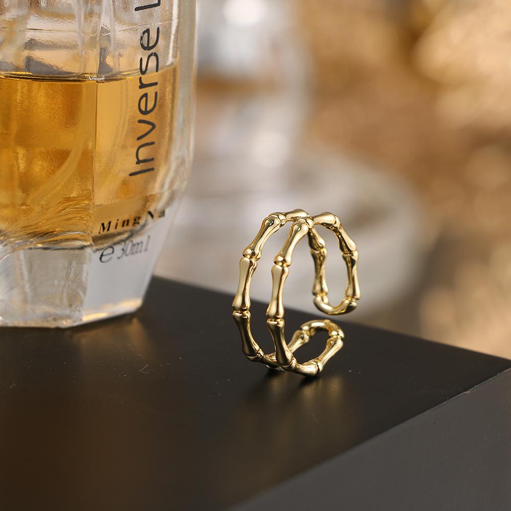 

Модное кольцо в стиле ретро, ​​открытое кольцо в стиле панк, трендовое бамбуковое кольцо с крестом, простое кольцо для пары, ювелирные изделия