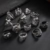 Exaggerated Skull Cross Ring Men's Hip Hop Niche Punk Ring Set Men's Vintage Jewelry