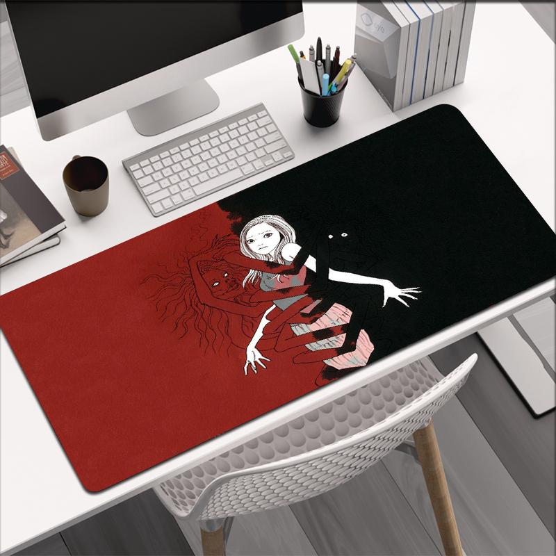 Junji Ito Xxl Mouse Pad Gaming Accessories Keyboard Alfombrillas De Ratón Soft Computer Desk Mat Pc Gamer Cabinet Mousepad Large