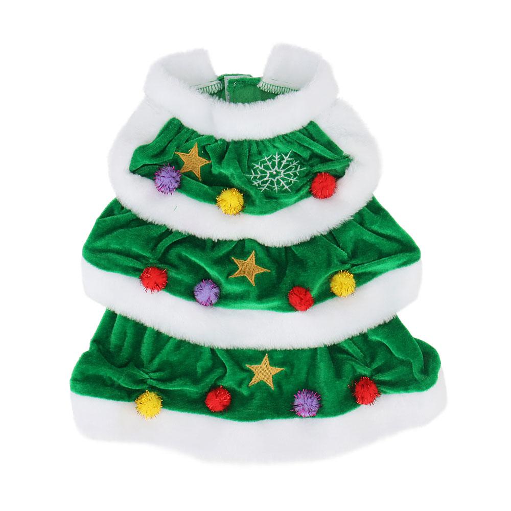 

Pet Christmas Coat Plush Christmas Tree Warm Dog Coat Vest Clothes for Small Medium Large Dog XS（old） зелёный