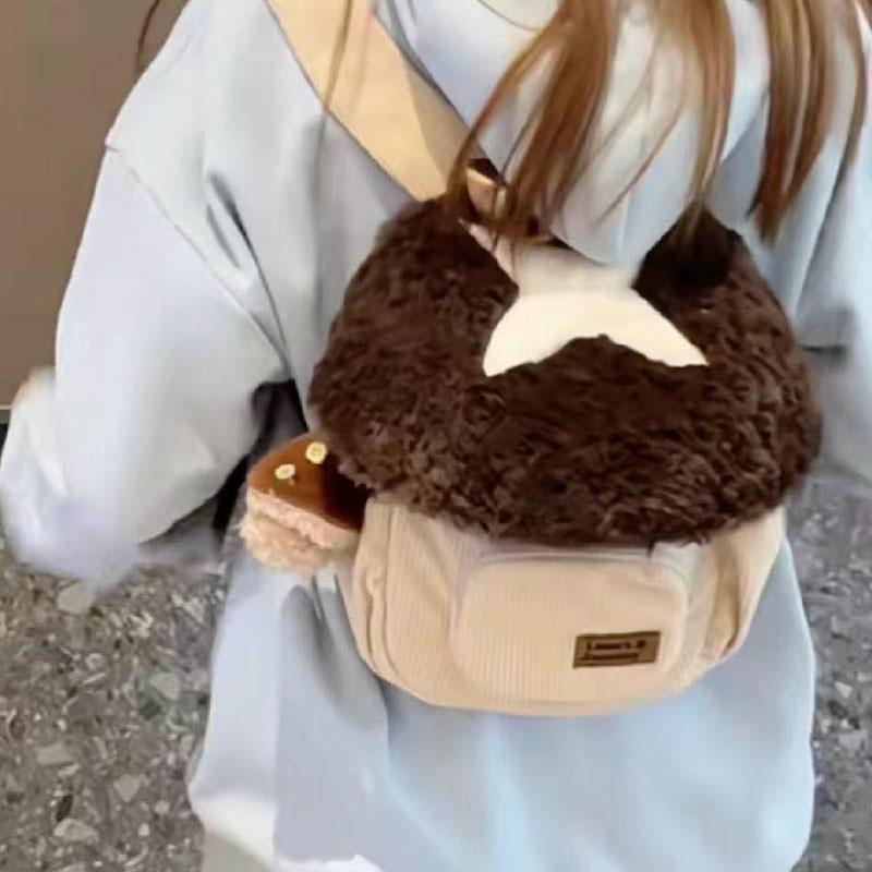 Fashion Cartoon Mushroom Backpacks for Women New Autumn Winter Anime Plush Cute Doll Bag Christmas Gift Cute Anime Backpack