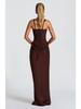European Spring 2026 Square Neck Sleeveless Slim Fit Ruffle Dress
