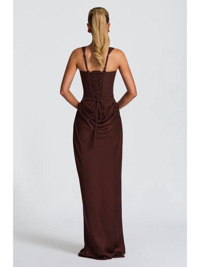 European Spring 2026 Square Neck Sleeveless Slim Fit Ruffle Dress