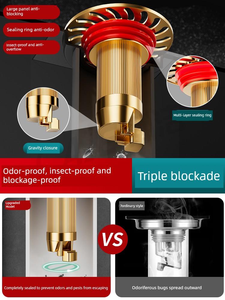 Floor Drain Deodorizer Bathroom Sewer Pipe Drain Filter Universal Anti-Odor Cover Sealing Inner Core Cover Gadget