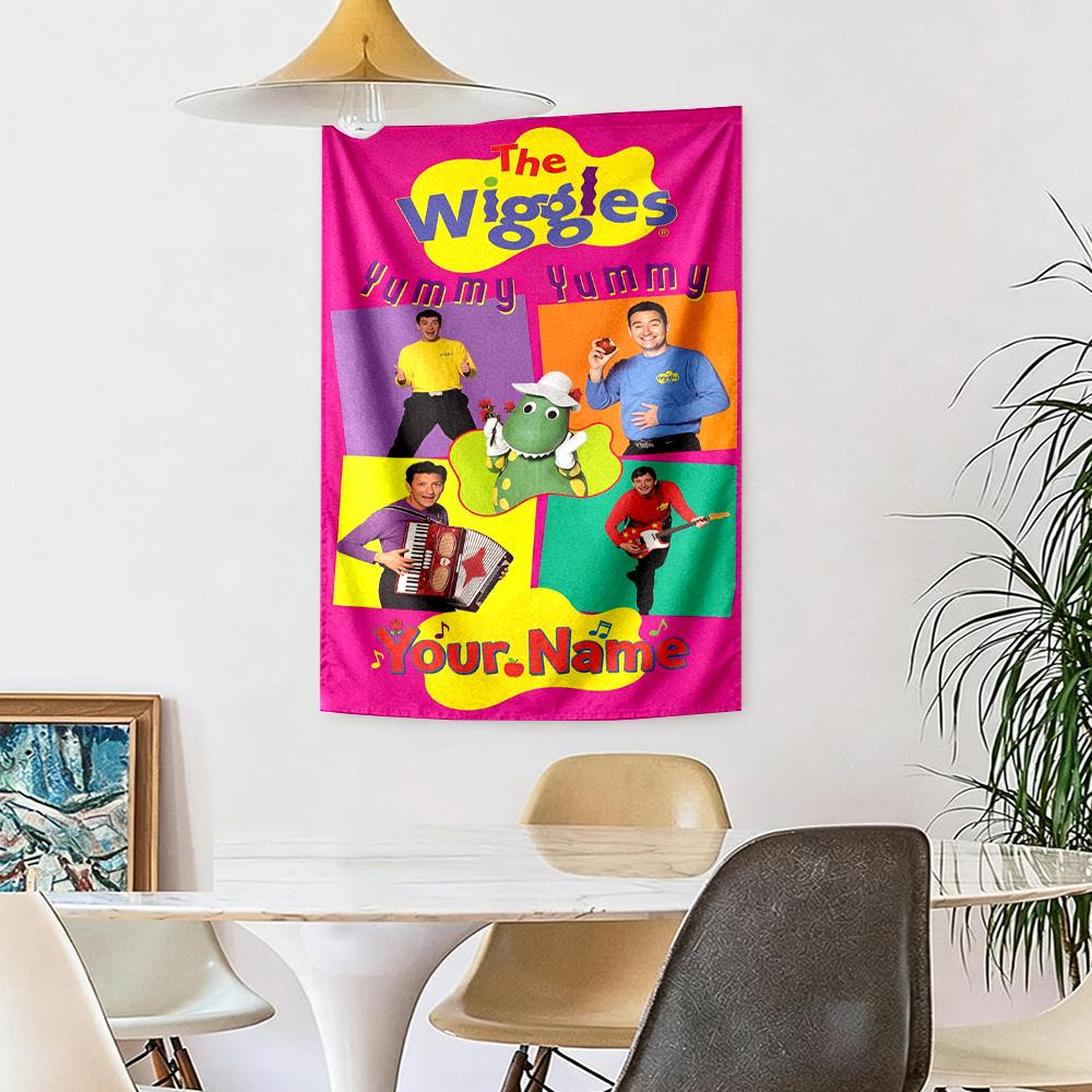 Wiggles Custom Name Tapestry Foldable Wall Tapestry Smooth Polyester Great for Meditation Room All-Season Use Housewarming Gift