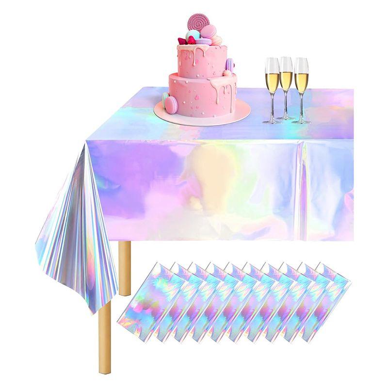 

Good-10 Pack Colorful Laser Tablecloth Glitter Tablecloth 54 X 108 Inch Rectangle Disco Table Cloth
