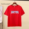Letter Printed T Shirt Women  Summer Chic Tees Cotton Elegant Clothes Loose Casual Pullover Tops