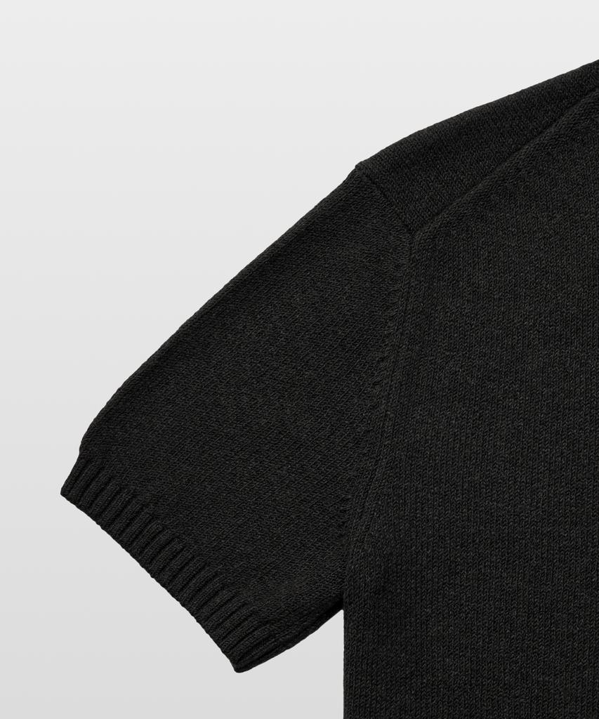 MANNERGRAM Upw Washable Cotton Round Short Sleeve Knit Dark Gray