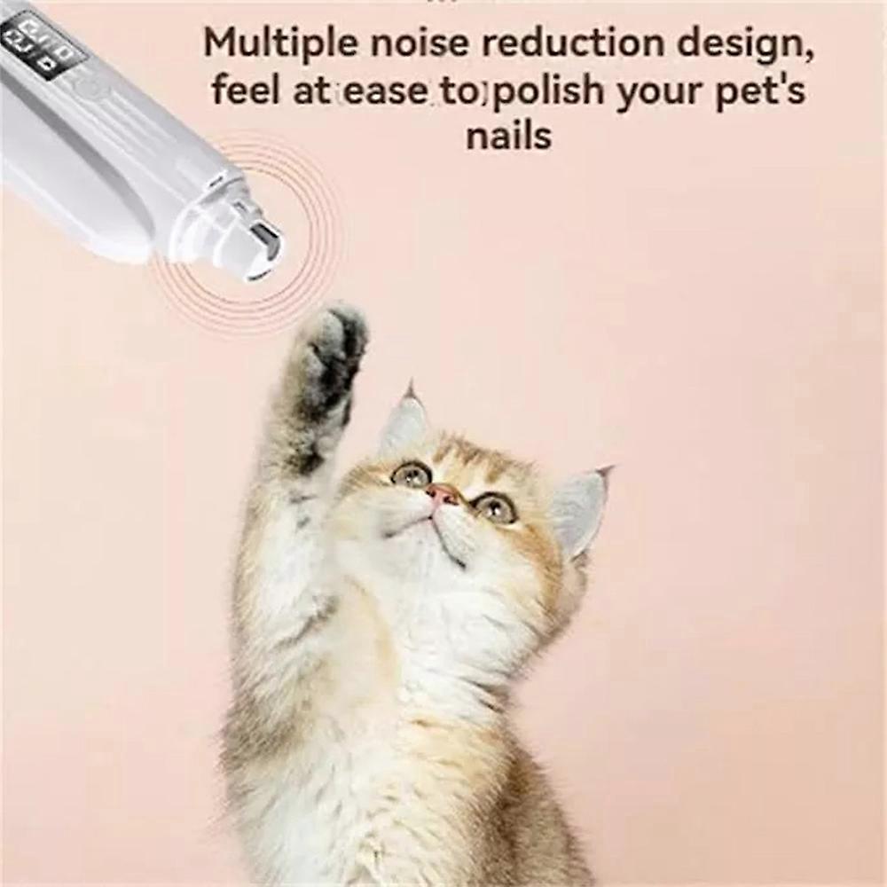 Pet Nail Trimmer,Portable 2 in1 Dog Cat Electric Nail Clipper w/ Light
