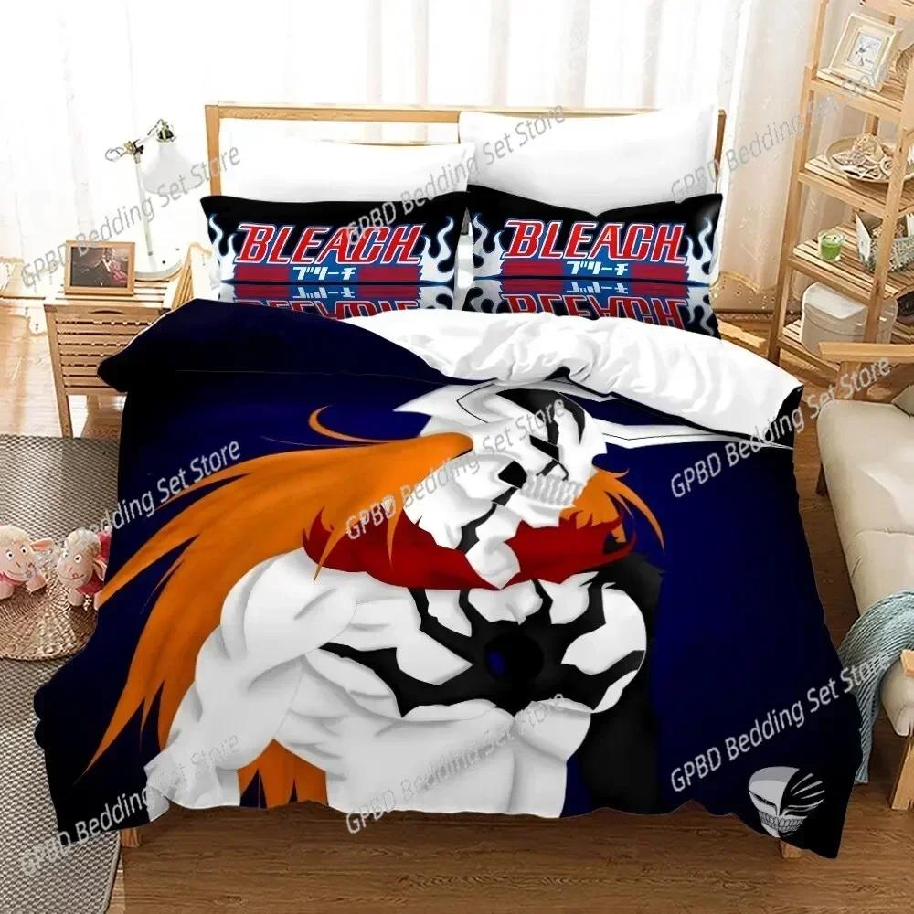Anime Bleach Kurosaki Ichigo 3D NIEUWE Dekbedovertrek Kussensloop Beddengoed Set Volwassen Jongen Slaapkamer Decoratie Kinderen Enkel Dubbel Groot
