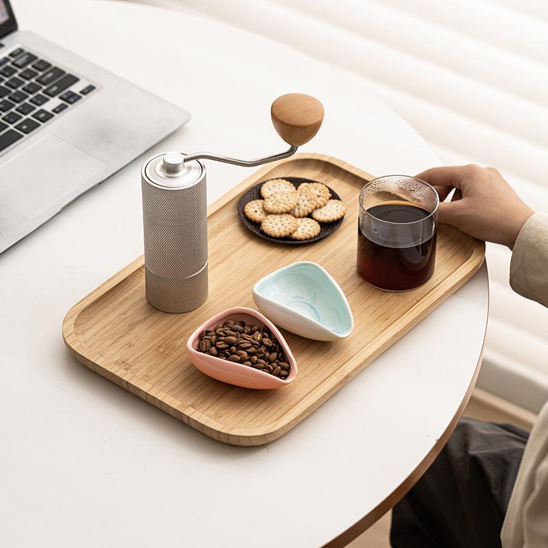 Ceramic Coffee Bean Scale Dish Anti Fly Powder Cup Measuring Plate for Brewing