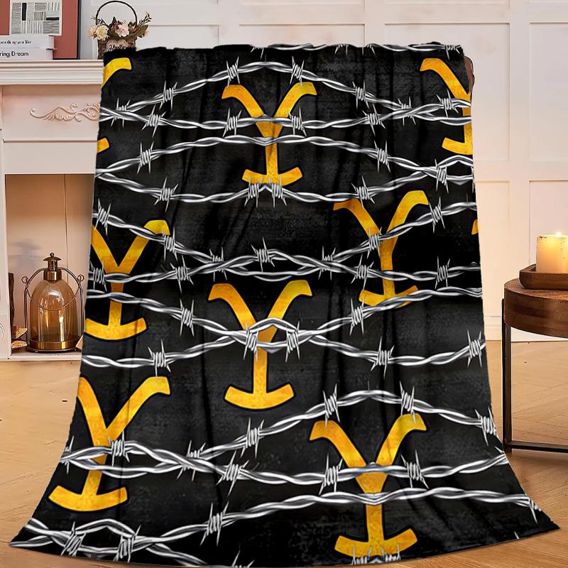 1PC Western Adventure Romance Flannel Blanket Gift, Suitable for Both Men And Women, Soft Ideal for Beds And Sofa, Birthday Or Christmas Gift