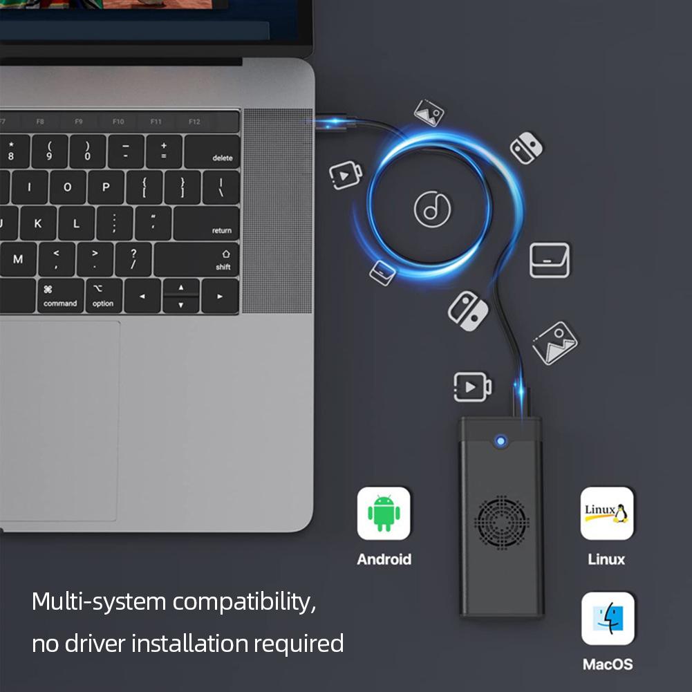 M.2 NVME NGFF Hard Drive Case M/B/(B+M) Key SSD Case Support for Windows/macOS/Android/HaemonyOS System for 2242/2260/2280 SSD