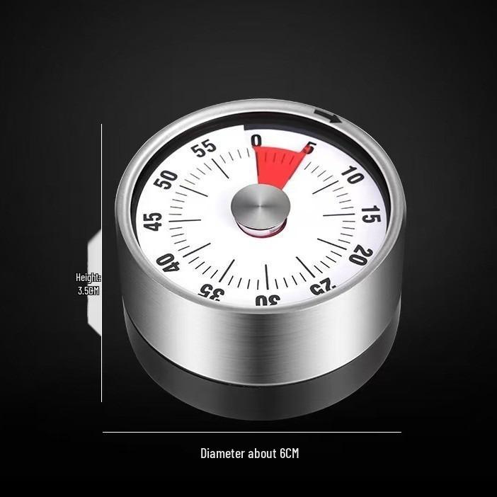 Stainless Steel Magnetic Kitchen Timer with Visual Countdown and Alarm