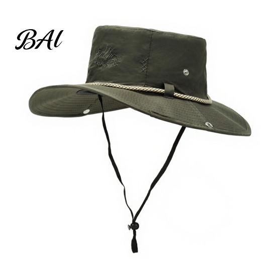 Outdoor Team Building Accessories Wide Brim Bucket Hat, UV Protection Sun Waterproof Quick Dry Fishing Hat Packable Travel Mountain with Wind Lanyard