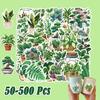 50-100Pcs Plant Flowerpot Waterproof Graffiti Sticker Aesthetic Decorative Luggage Laptop Phone Guitar Scrapbook Kids Stickers