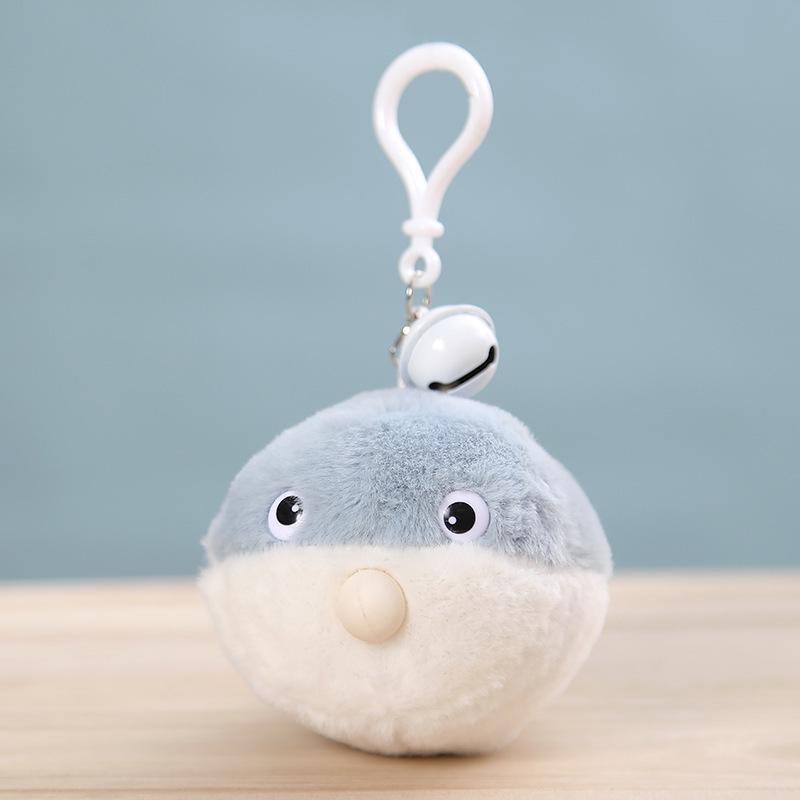 Capybara Blowing Bubbles: Plush Toy Keychain with Wagging Tail