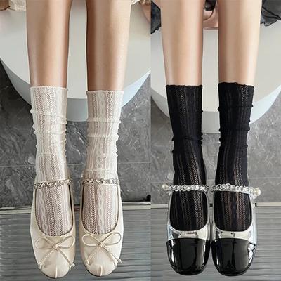 Women Sweet Lace Short Summer Socks Japanese Cute Vintage Hollow Out Cotton Soft Lolita Style Kawaii Sockings High Quality Socks