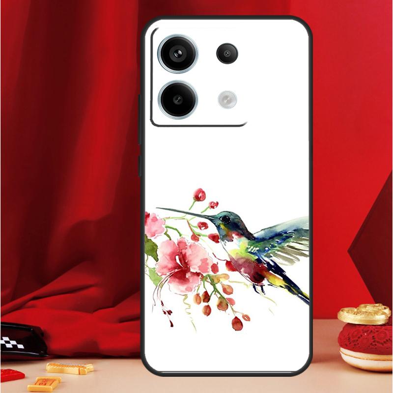 Hummingbird and Flowers Case For Xiaomi Redmi Note 13 Pro 12 11 9 10 Pro 12S 11S 10S 9S Redmi 12 10C 12C 13C Cover
