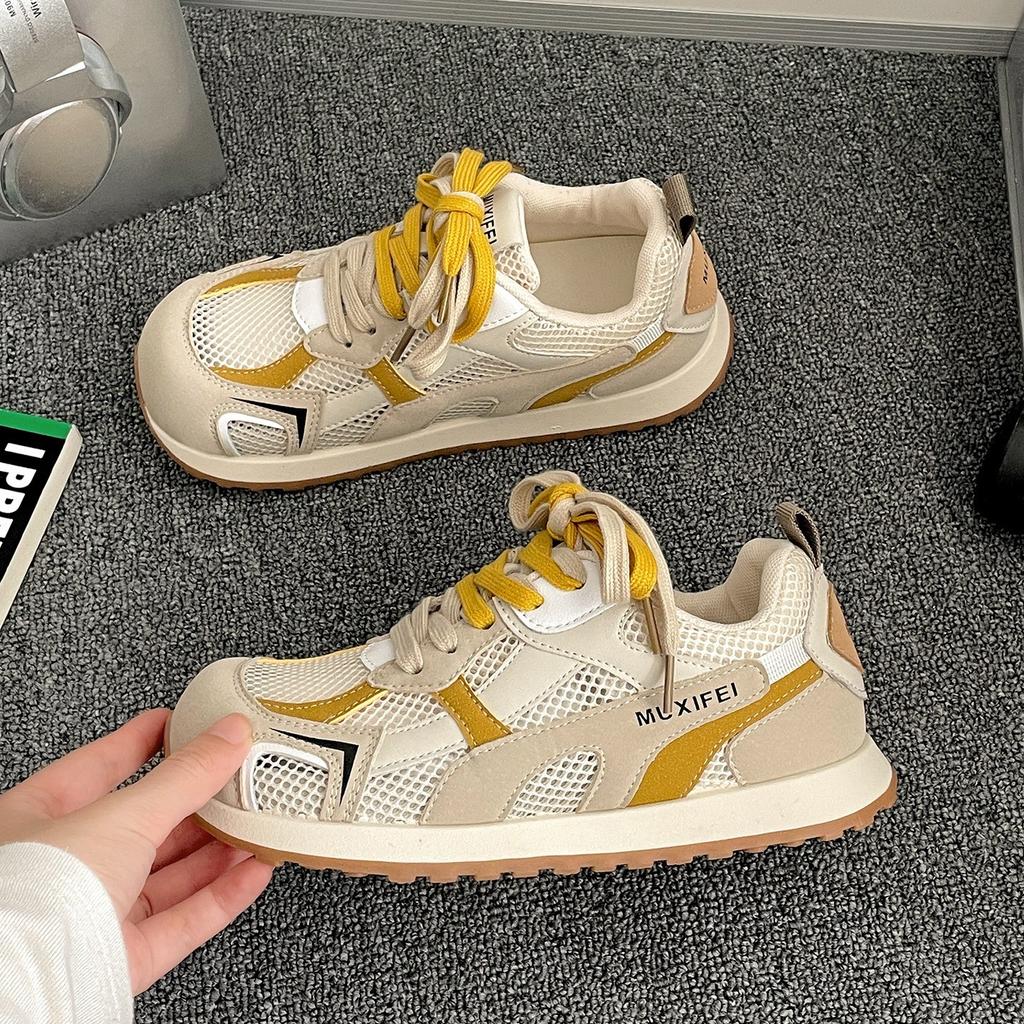 Retro Mesh Breathable Forrest Gump Casual Sports Shoes Women's 2025 New Summer Thick-soled Versatile Lightweight German Training Shoes