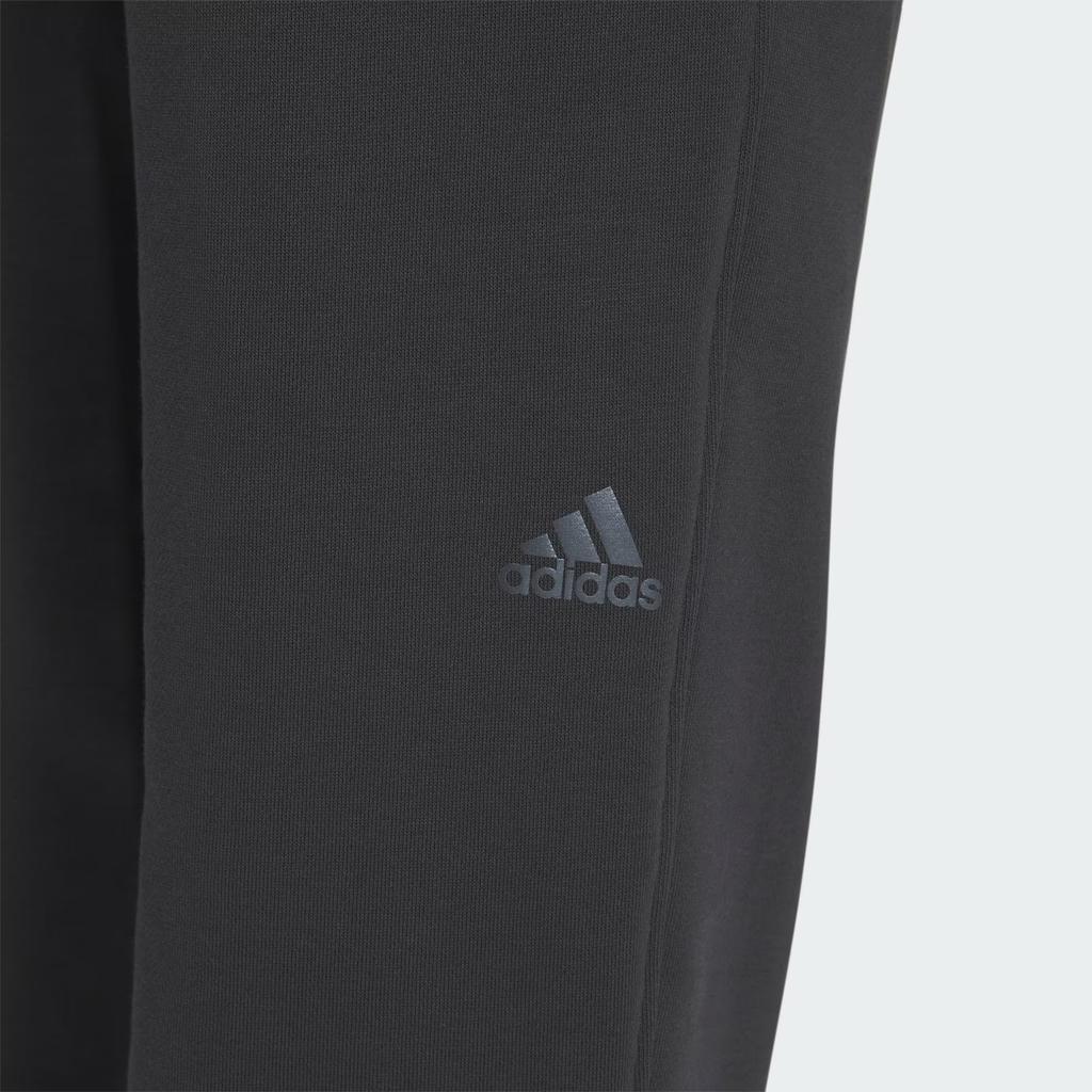 Adidas Knitted Sweatpants Men's Carbon Black Moderate Cuffed Pants IS7424