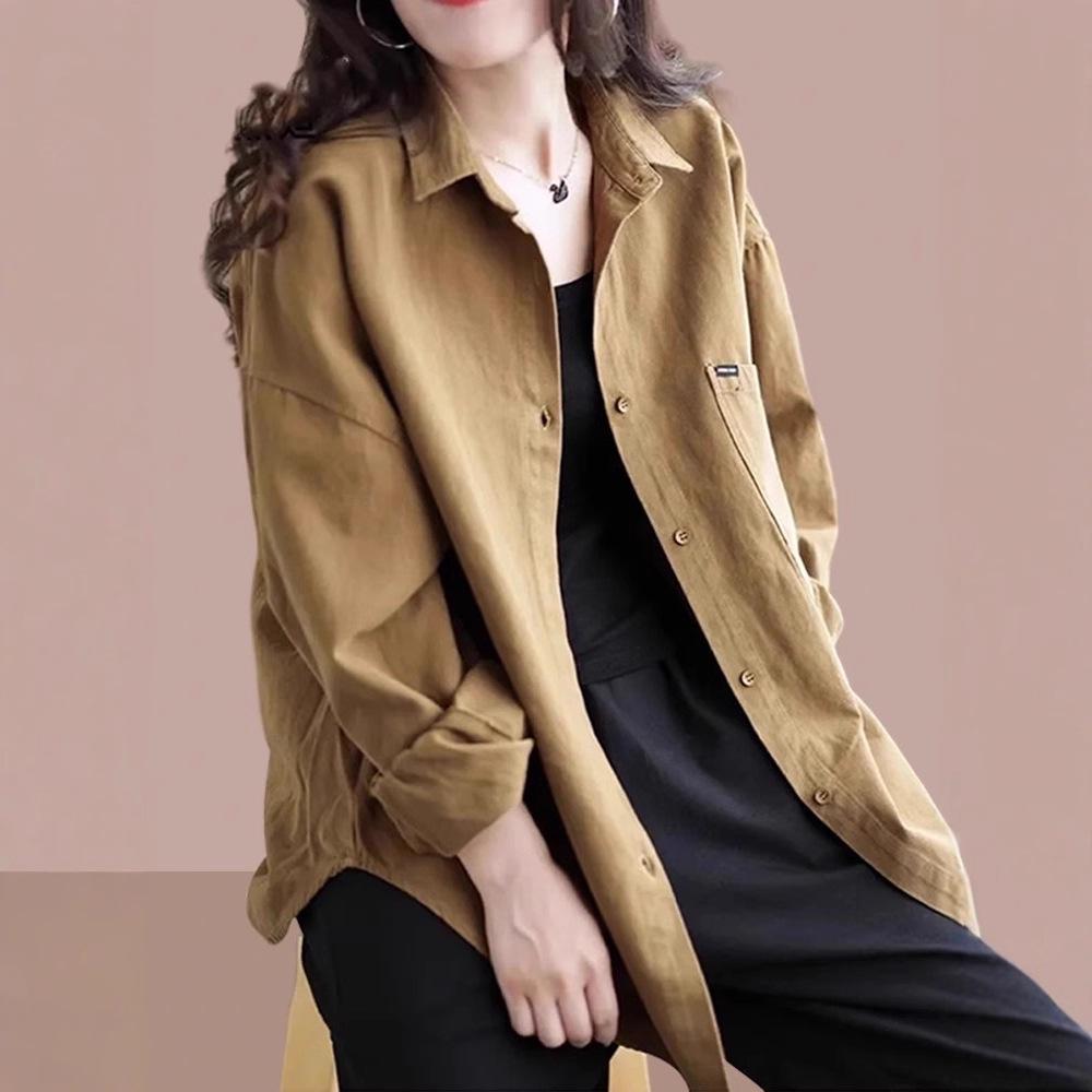 2025 Spring Women's Mid-Length Fashionable Long Sleeve Cardigan Top
