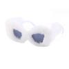 Korean Cat's Eye Frame Plush Sunglasses Sun-Protective Photos Decoration Travel Sunglasses Outdoor Bride Eyewear For Women Girls